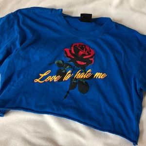 Love to hate me crop top